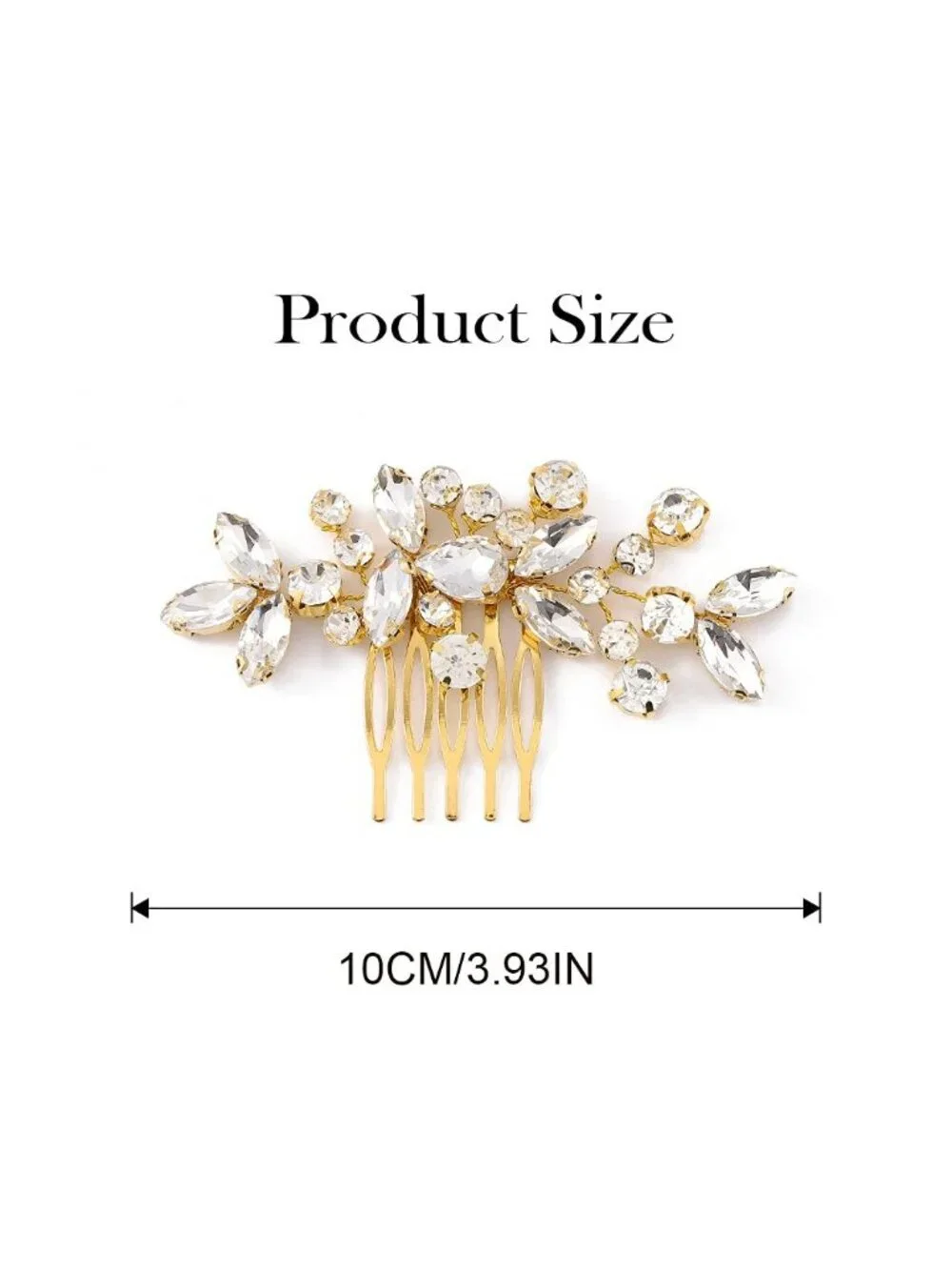 Women's Gold Crystal Rhinestone Bridal Hair Clip Wedding Headpiece